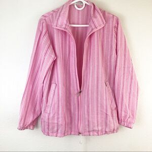 Chase New Design full zipper striped Pink Jacket M